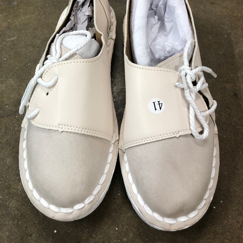 NWT White and Cream Espadrille